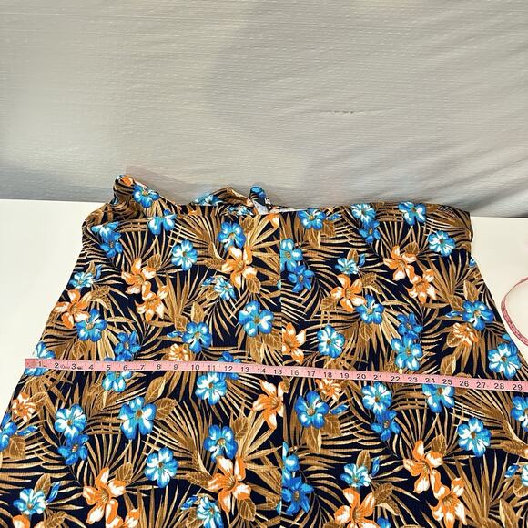 Lands End Womens 2X Hawaiian Midi Dress A-line Floral Short Sleeve Soft Pockets - Picture 11 of 11